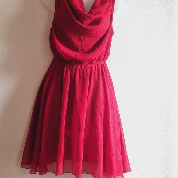 Women's Silk Chiffon Cocktail Party Dress - Picture 8 of 11